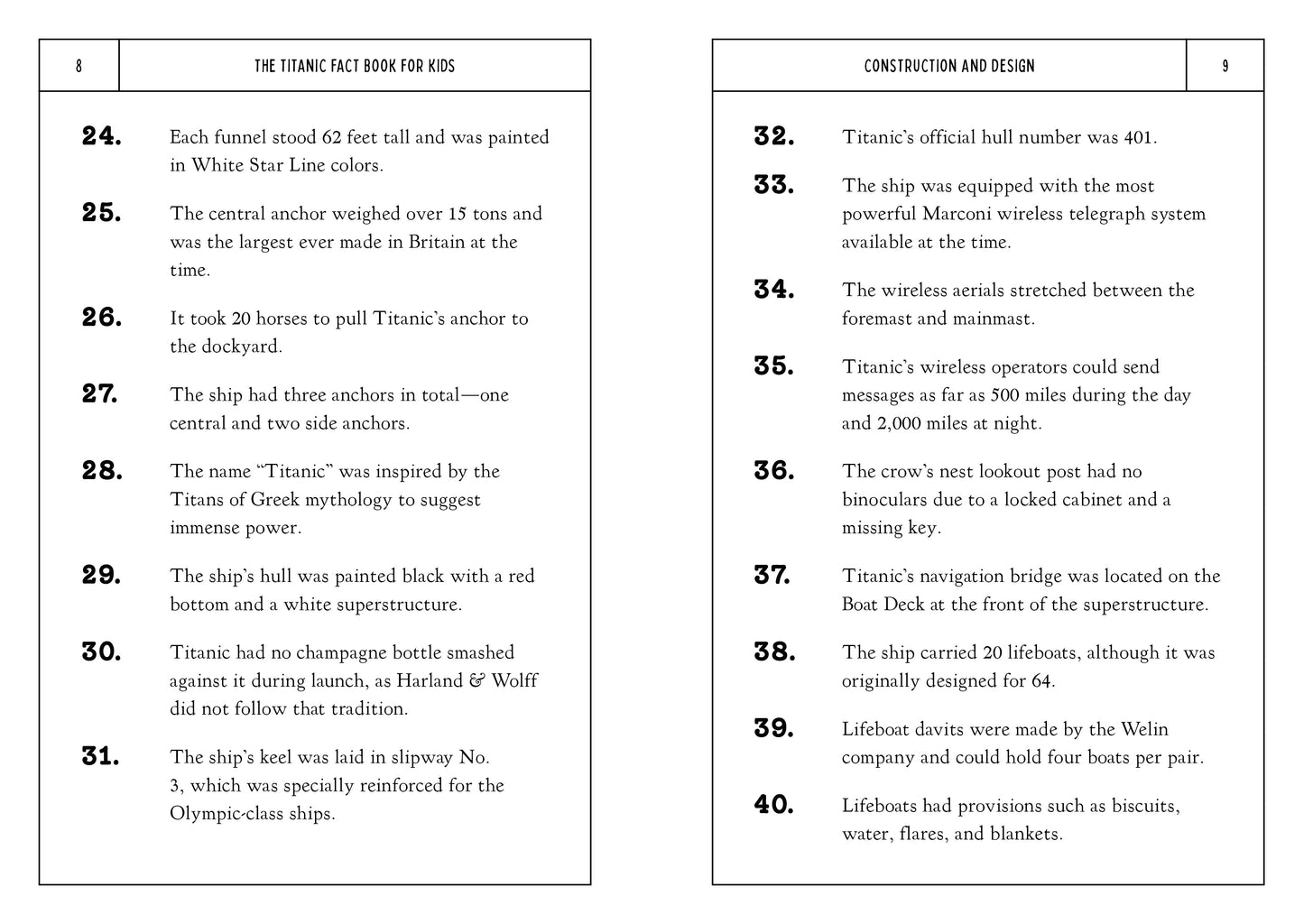 The Titanic Fact Book for Kids